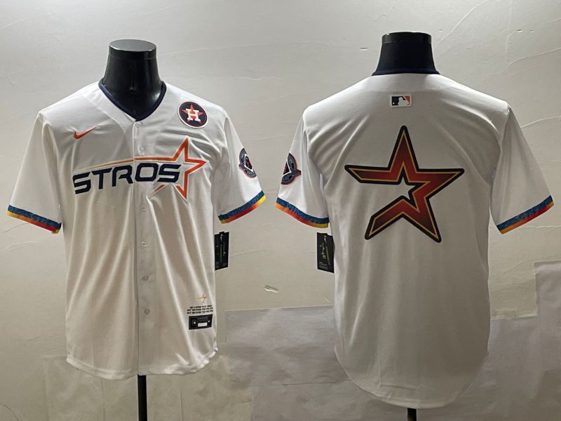Men Houston Astros Blank White Fourth generation Joint Name 2025 Nike MLB Jersey style 11